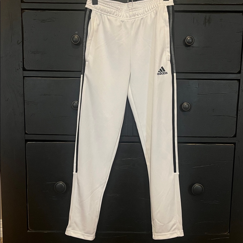 Adidas Kids White and Black Joggers